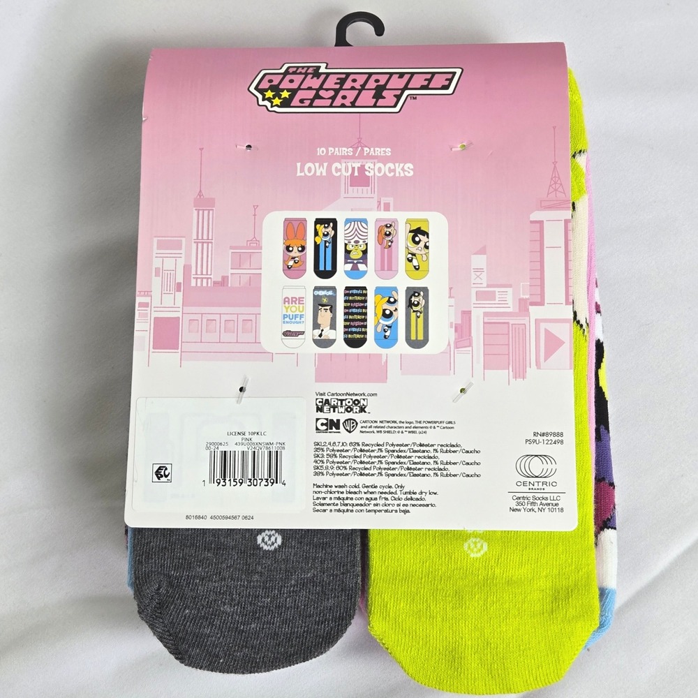 Powerpuff Girls 10-Pack Low Cut‎ Socks Fits Shoe Size 4-10 New - Picture 2 of 8